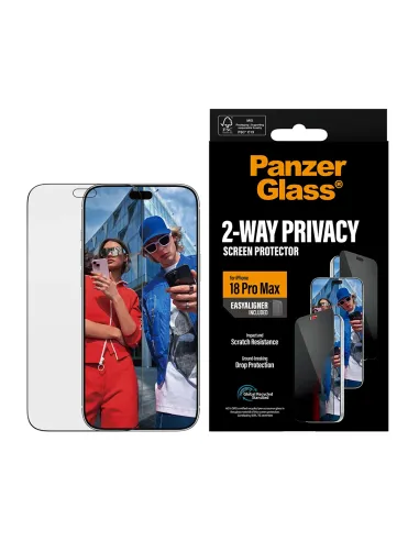 PanzerGlass ® 2-Way Privacy Screen Protector iPhone 18 Pro Max | Ultra-Wide Fit w. EasyAligner Protector de pantalla 1 pieza(s)