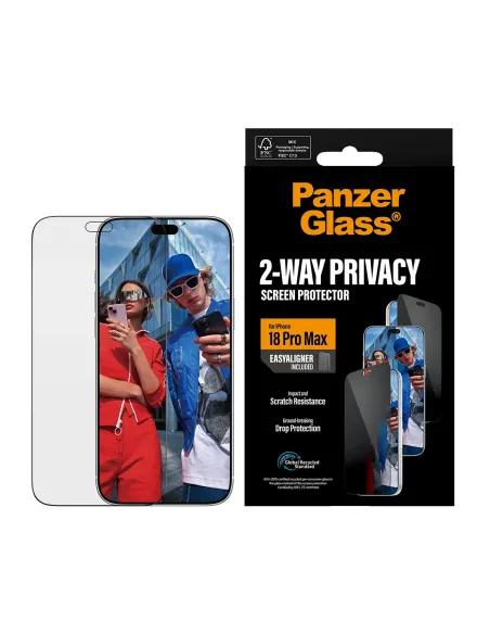 PanzerGlass ® 2-Way Privacy Screen Protector iPhone 18 Pro Max | Ultra-Wide Fit w. EasyAligner Protector de pantalla 1 pieza(s)