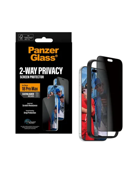 PanzerGlass ® 2-Way Privacy Screen Protector iPhone 18 Pro Max | Ultra-Wide Fit w. EasyAligner Protector de pantalla 1 pieza(s)