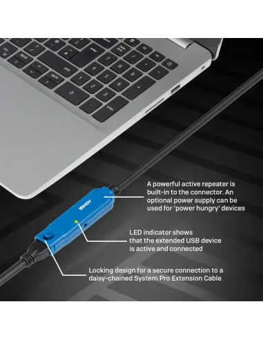Lindy 43158 cable USB USB 3.2 Gen 1 (3.1 Gen 1) 8 m USB A 5 Gbit s Negro