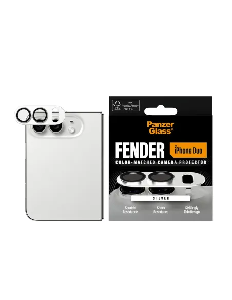 PanzerGlass ® Fender Camera Lens Protector Silver iPhone Duo Protector de pantalla Apple 1 pieza(s)