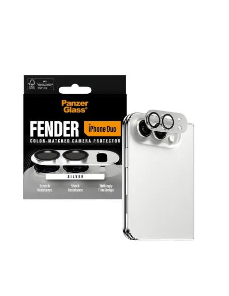 PanzerGlass ® Fender Camera Lens Protector Silver iPhone Duo Protector de pantalla Apple 1 pieza(s)