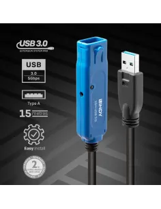 Lindy 43229 cable USB USB 3.2 Gen 1 (3.1 Gen 1) 15 m USB A 5 Gbit s Negro 2