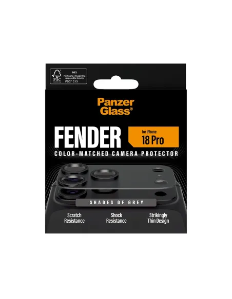 PanzerGlass ® Fender Camera Lens Protector Shades of Grey iPhone 18 Pro Protector de pantalla 1 pieza(s)