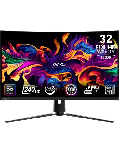 MSI MPG 321CURX QD-OLED pantalla para PC 80 cm (31.5") 3840 x 2160 Pixeles 4K Ultra HD Negro