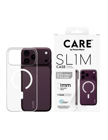 PanzerGlass CARE™ by ® SL1M Case Transparent w. MagSafe iPhone 18 Pro Max | 17 Pro Max funda para teléfono móvil Transparente