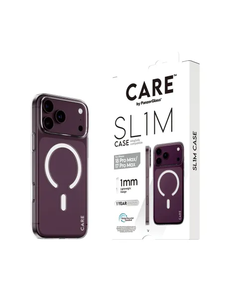 PanzerGlass CARE™ by ® SL1M Case Transparent w. MagSafe iPhone 18 Pro Max | 17 Pro Max funda para teléfono móvil Transparente
