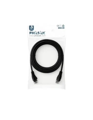 Cable red phasak latiguillo rj45 utp cat6 2m negro phk 1802