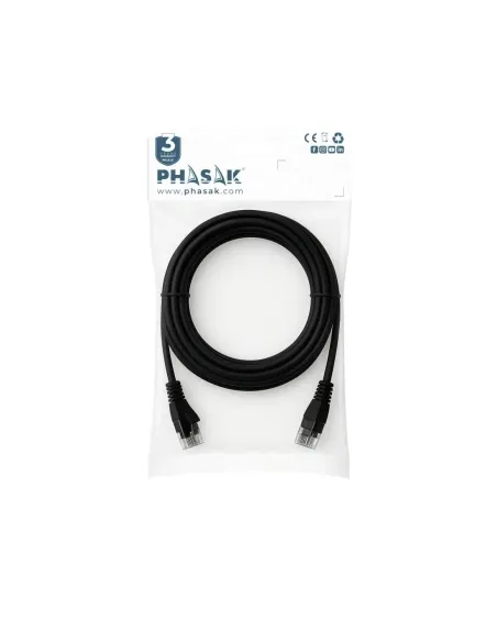 Cable red phasak latiguillo rj45 utp cat6 2m negro phk 1802