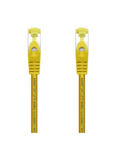 AISENS Cable De Red Latiguillo RJ45 LSZH Cat.7 600 MHz S/FTP PIMF AWG26, Amarillo, 0.5 m