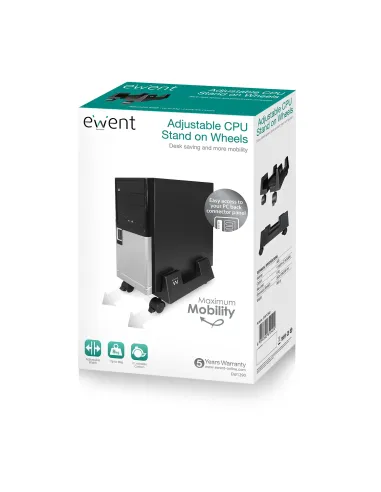 Ewent EW1290 soporte de CPU Carro para equipo informático Negro