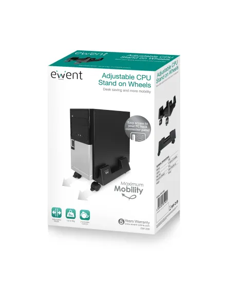 Ewent EW1290 soporte de CPU Carro para equipo informático Negro