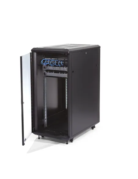 StarTech.com Armario Rack para Servidores 32U 19" 4 Columnas - Rack de Servidores con Cerradura y Seguro - Rack con Ruedas y