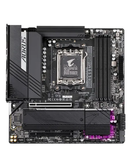 GIGABYTE B650M AORUS ELITE Placa base - Compatible con procesadores AMD Ryzen 9000, VRM de 12+2+2 fases, hasta 8000 MHz DDR5,
