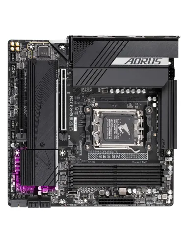 GIGABYTE B650M AORUS ELITE Placa base - Compatible con procesadores AMD Ryzen 9000, VRM de 12+2+2 fases, hasta 8000 MHz DDR5,