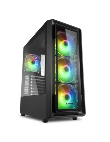 CAJA SHARKOON TK4 RGB ATX 2XUSB3.0 1XUSB2.0 SIN FUENTE NEGRO