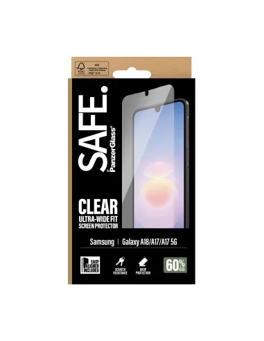 PanzerGlass SAFE. by ® Screen Protector Samsung Galaxy A18 | A17 | A17 5G | Ultra-Wide Fit w. EasyAligner Protector de pantalla