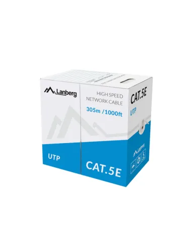 BOBINA CAT.5E LANBERG UTP RJ45 TRENZADO CCA AWG24 305M GRIS