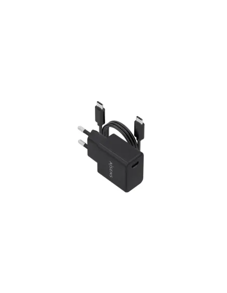 Cargador de Pared GaN Aisens ASCH-20W1P082-BK/ 1xUSB Tipo-C/ 20W/ Incluye Cable USB Tipo-C