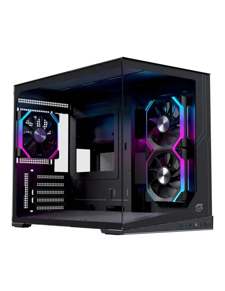 Caja ordenador gaming einarex sm300 rgb matx cristal templado negra
