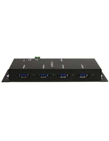 StarTech.com Hub Concentrador USB 3.0 de 4 Puertos - 5Gbps - Ladrón USB-A Industrial de Metal - de Montaje en Carril DIN, Pared