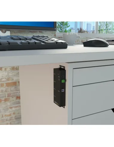 StarTech.com Hub Concentrador USB 3.0 de 4 Puertos - 5Gbps - Ladrón USB-A Industrial de Metal - de Montaje en Carril DIN, Pared