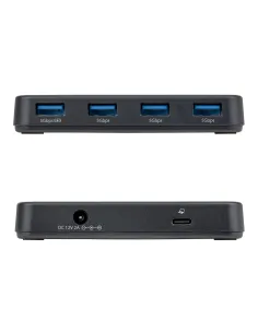 StarTech.com Hub Ladrón USB-A de 4 Puertos - 5Gbps - Autoalimentado - Cable Host 2 en 1 Tipo C y Tipo A - Puerto de Carga BC 2
