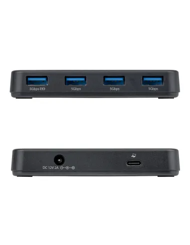 StarTech.com Hub Ladrón USB-A de 4 Puertos - 5Gbps - Autoalimentado - Cable Host 2 en 1 Tipo C y Tipo A - Puerto de Carga BC