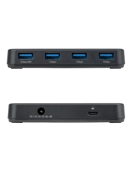StarTech.com Hub Ladrón USB-A de 4 Puertos - 5Gbps - Autoalimentado - Cable Host 2 en 1 Tipo C y Tipo A - Puerto de Carga BC