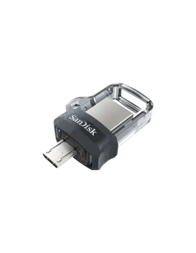 Sandisk Ultra Dual m3.0 unidad flash USB 128 GB USB Type-A / Micro-USB 3.2 Gen 1 (3.1 Gen 1) Negro, Plata, Transparente