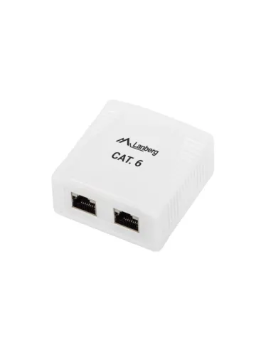 ROSETA LANBERG DE SUPERFICIE CAT.6 FTP 2X TOMA RJ45 BLANCO