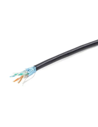 CABLE RED EXTERIOR GEMBIRD CAT 5E FTP COBRE SOLIDO AWG24 CON GEL NEGRO 305M