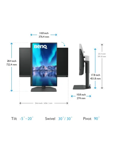 BenQ SW272QN pantalla para PC 68,6 cm (27") 2560 x 1440 Pixeles Wide Quad HD LED Negro