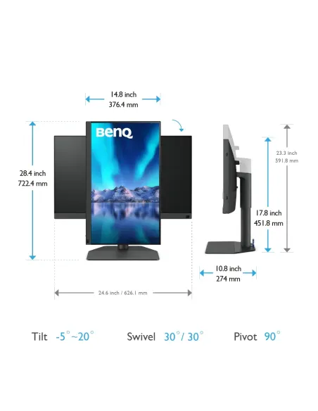 BenQ SW272QN pantalla para PC 68,6 cm (27") 2560 x 1440 Pixeles Wide Quad HD LED Negro