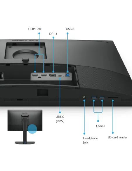 BenQ SW272QN pantalla para PC 68,6 cm (27") 2560 x 1440 Pixeles Wide Quad HD LED Negro