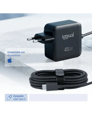 iggual Cargador portátil y móvil tipo C PD 45W