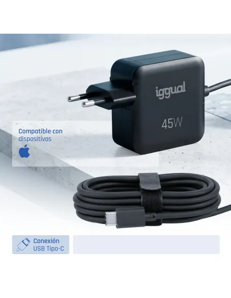 iggual Cargador portátil y móvil tipo C PD 45W