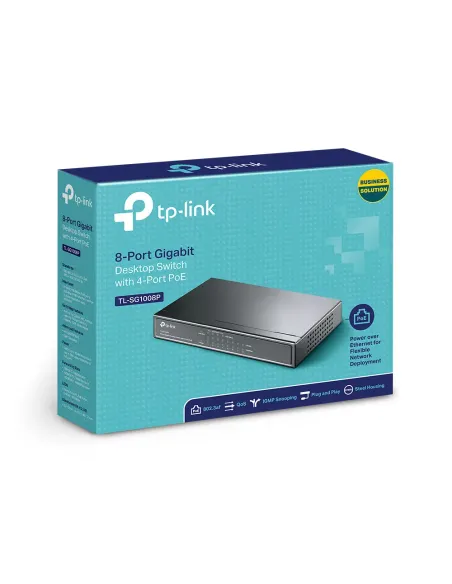 TP-Link TL-SG1008P switch No administrado Gigabit Ethernet (10 100 1000) Energía sobre Ethernet (PoE) Avellana