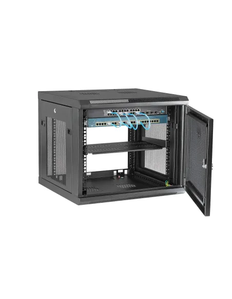 StarTech.com Armario Rack de Pared para Servidores 9U 19"4 Columnas y Estante 1U - Rack de Servidores de Montaje en Pared -