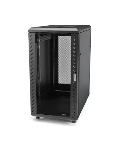 StarTech.com Armario Rack para Servidores 18U 19" 4 Columnas - Rack de Servidores con Cerradura y Seguro - Rack con Ruedas y