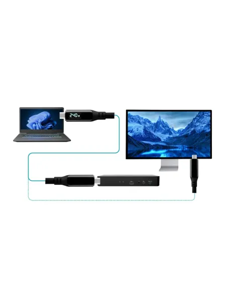 i-tec Thunderbolt 4 USB4 Class Pro Cable 240W with LCD (40 Gbps, 150 cm)