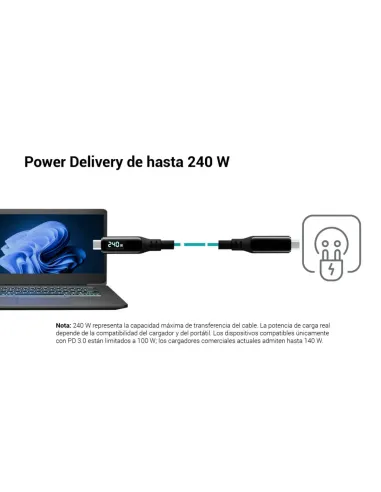 i-tec Thunderbolt 4 USB4 Class Pro Cable 240W with LCD (40 Gbps, 150 cm)