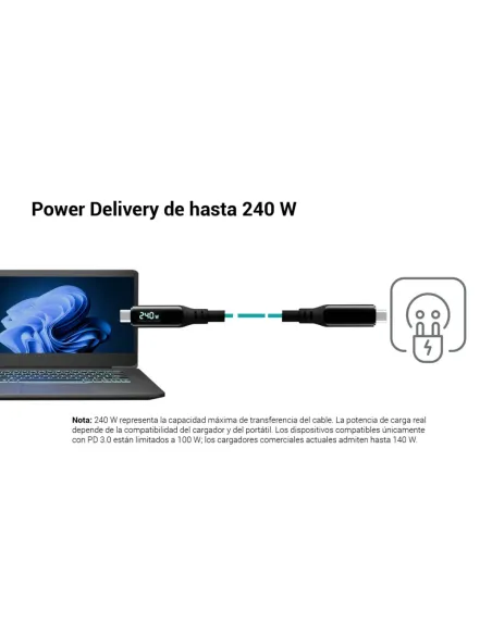 i-tec Thunderbolt 4 USB4 Class Pro Cable 240W with LCD (40 Gbps, 150 cm)
