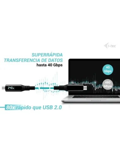 i-tec Thunderbolt 4 USB4 Class Pro Cable 240W with LCD (40 Gbps, 150 cm)