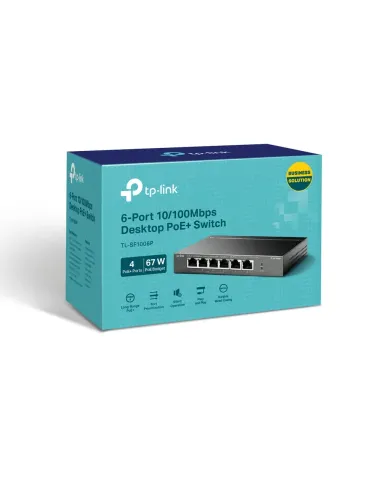 TP-Link TL-SF1006P switch No administrado Fast Ethernet (10 100) Energía sobre Ethernet (PoE) Negro