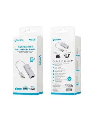 ADAPTADOR UNICO USB2.0 DE USB A RJ45