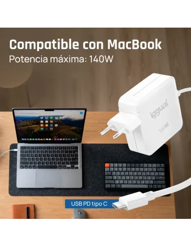 iggual Cargador portátil tipo C 140W MacBook