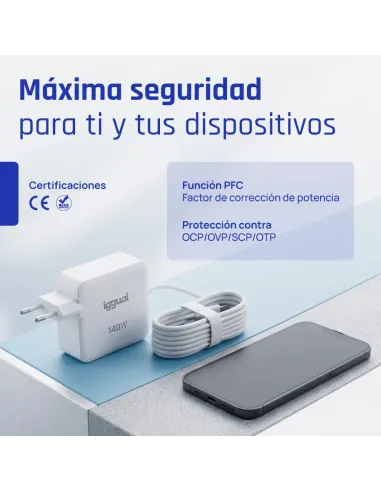 iggual Cargador portátil tipo C 140W MacBook