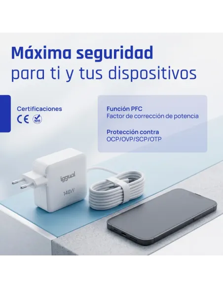 iggual Cargador portátil tipo C 140W MacBook