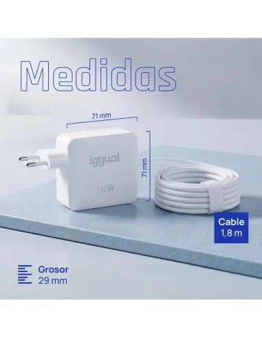 iggual Cargador portátil tipo C 140W MacBook